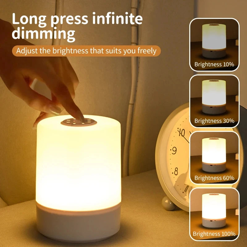 Night Light Led Touch Sensor Light Stepless Dimmable Beside Lamp USB Charging Table Lamp Baby Night Lamp for The Bedroom