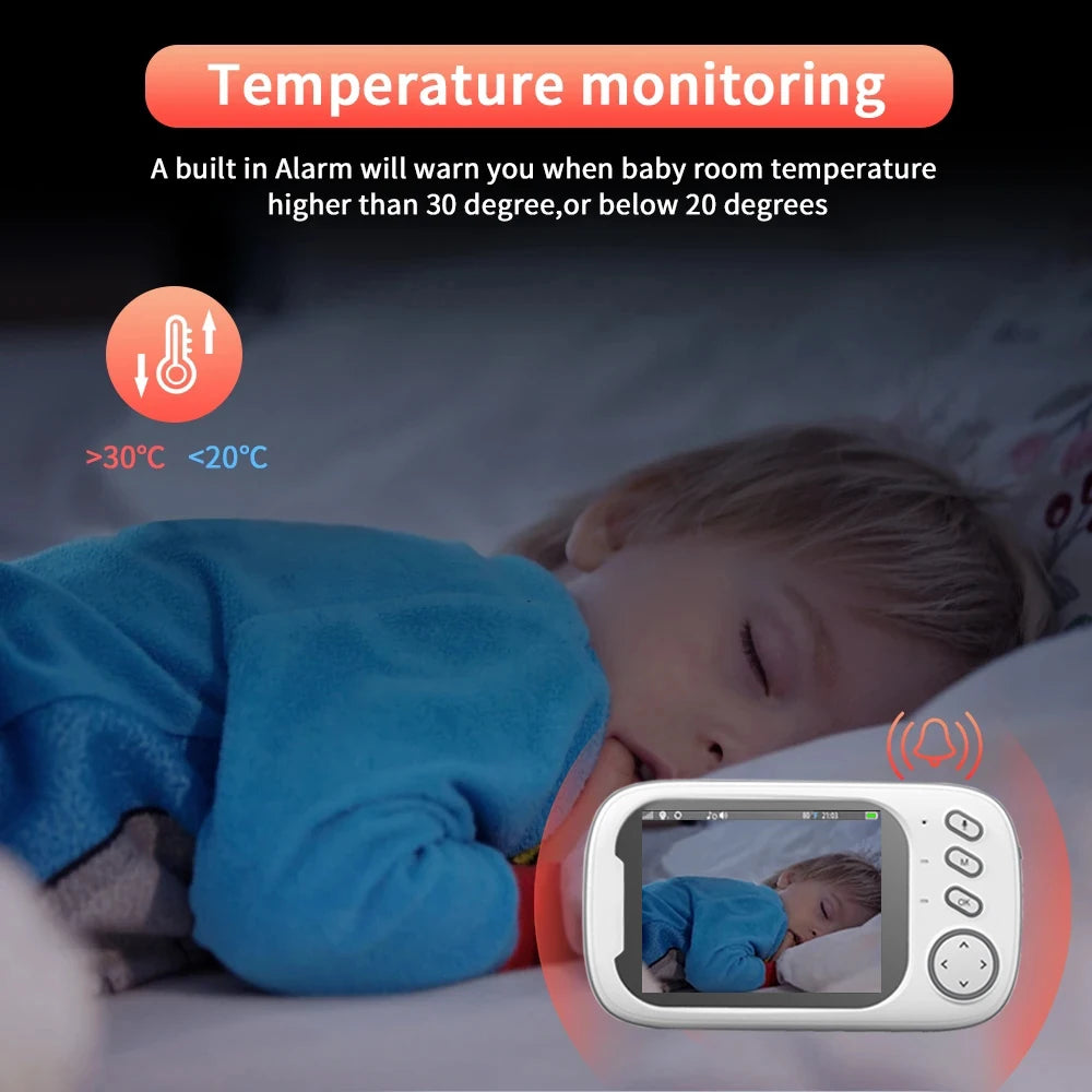 3.5 inch Wireless Video Baby Monitor Night Vision Temperature Monitoring 2 Way Audio Talk Baby Nanny Security Camera