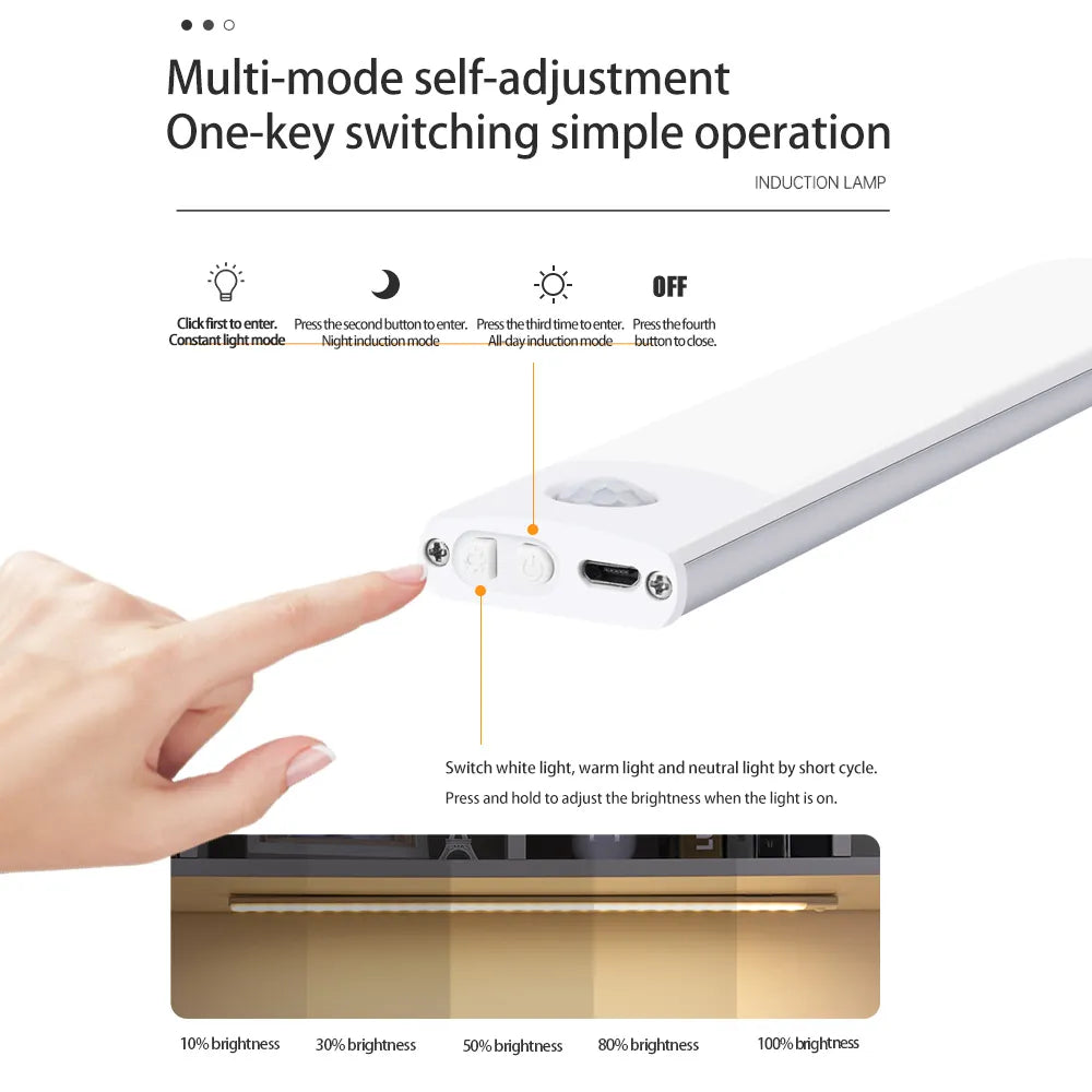 Motion Sensor Wireless LED Light USB Rechargeable