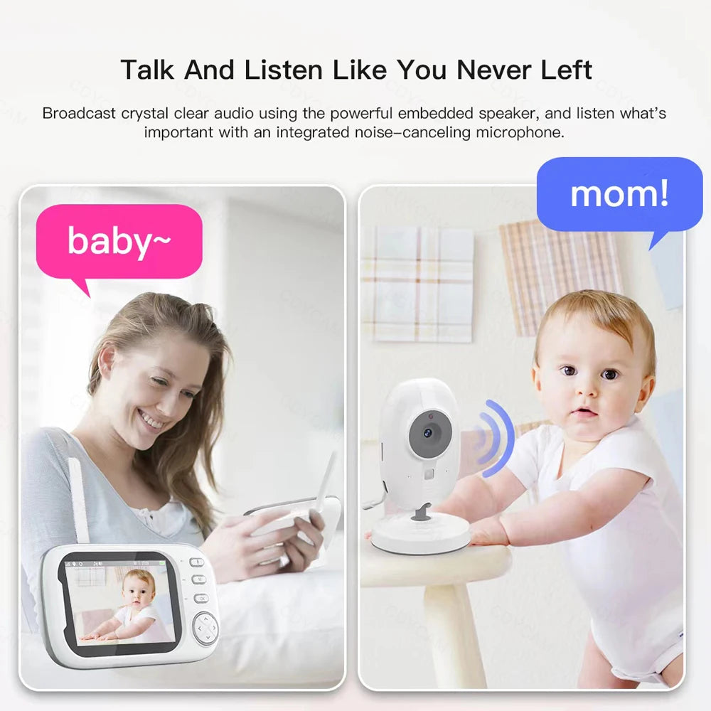 3.5 inch Wireless Video Baby Monitor Night Vision Temperature Monitoring 2 Way Audio Talk Baby Nanny Security Camera