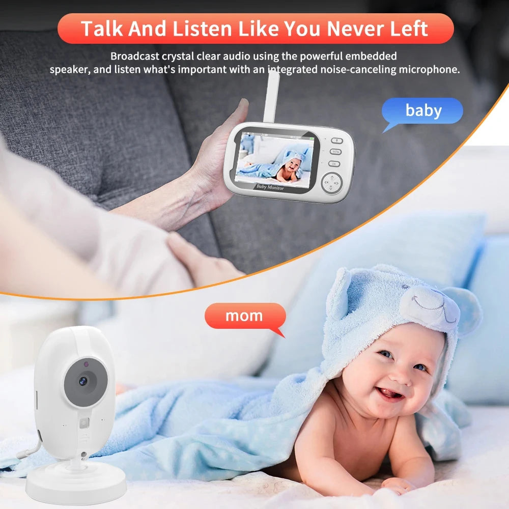 3.5 inch Wireless Video Baby Monitor Night Vision Temperature Monitoring 2 Way Audio Talk Baby Nanny Security Camera